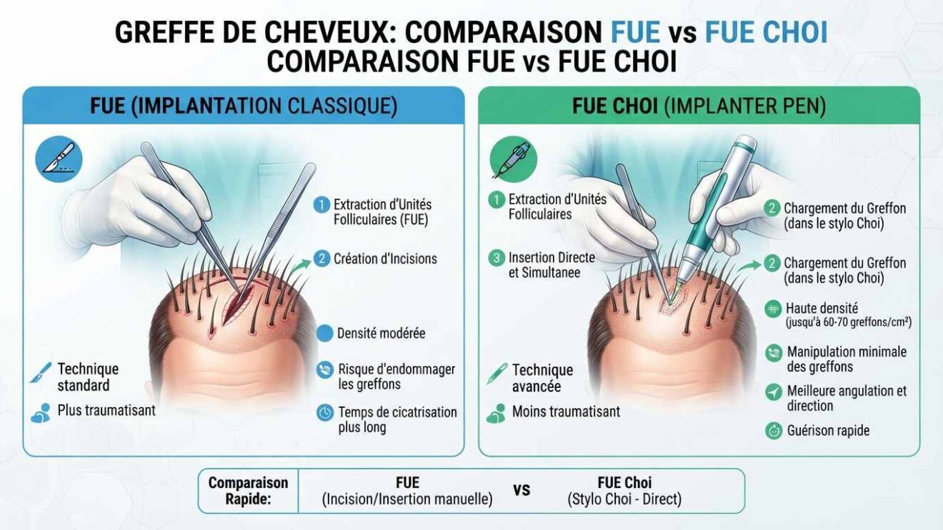 Greffe FUE et CHOI Est-ce le même chirurgien